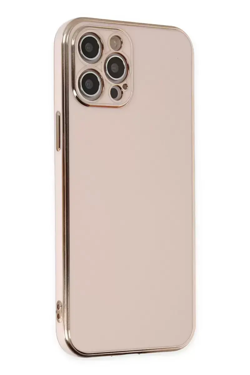 Newface İphone 12 Pro Max Kılıf Volet Silikon - Pembe