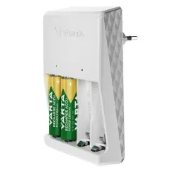 Varta Plug Aa/aaa Kalem Pil Şarj Cihazı Aleti - 4 Adet 2100mah Aa Hr6 Nı-mh Şarj Edilebilir Pil Hediyeli