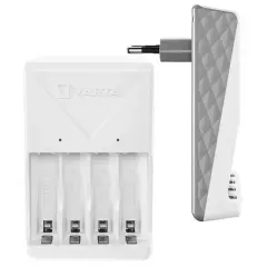 Varta Plug Aa/aaa Kalem Pil Şarj Cihazı Aleti - 4 Adet 2100mah Aa Hr6 Nı-mh Şarj Edilebilir Pil Hediyeli