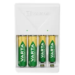 Varta Plug Aa/aaa Kalem Pil Şarj Cihazı Aleti - 4 Adet 2100mah Aa Hr6 Nı-mh Şarj Edilebilir Pil Hediyeli