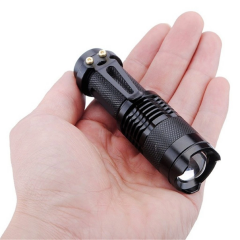 Cree Q5 Led Zoomlu  Pilli Mini Feneri 14500 Pil İle Çalışma Özelliği