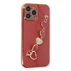 İphone 13 Pro Max Kılıf Esila Silikon - Kırmızı