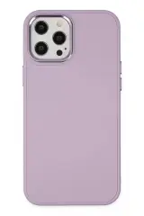 Newface İphone 12 Pro Max Kılıf Asya Deri Silikon - Lila