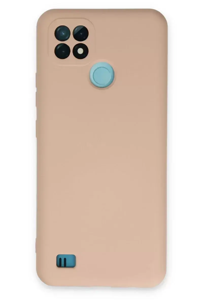Newface Realme C21 Kılıf Nano İçi Kadife Silikon - Pudra