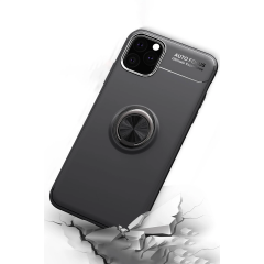 İphone 11 Pro Max Kılıf Range Yüzüklü Silikon - Siyah-kırmızı