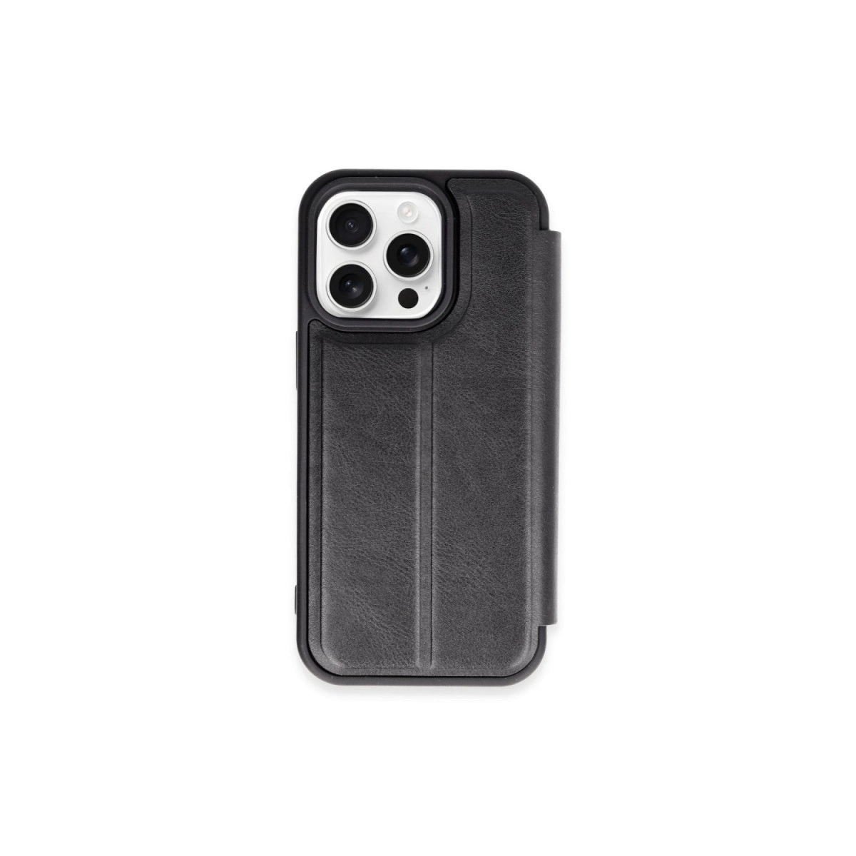 İphone 15 Pro Max Kılıf Flip Cover - Siyah