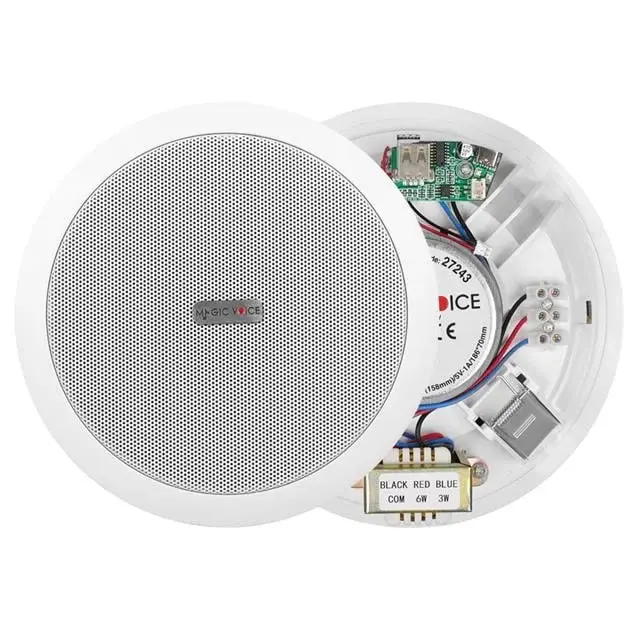 Magicvoice Tpı-351 6'' (16 Cm) Hat Trafolu Alçıpan/asma Tavan Tipi Hoparlör (6w Rms - Mp3 Usb Uyumlu) - Beyaz