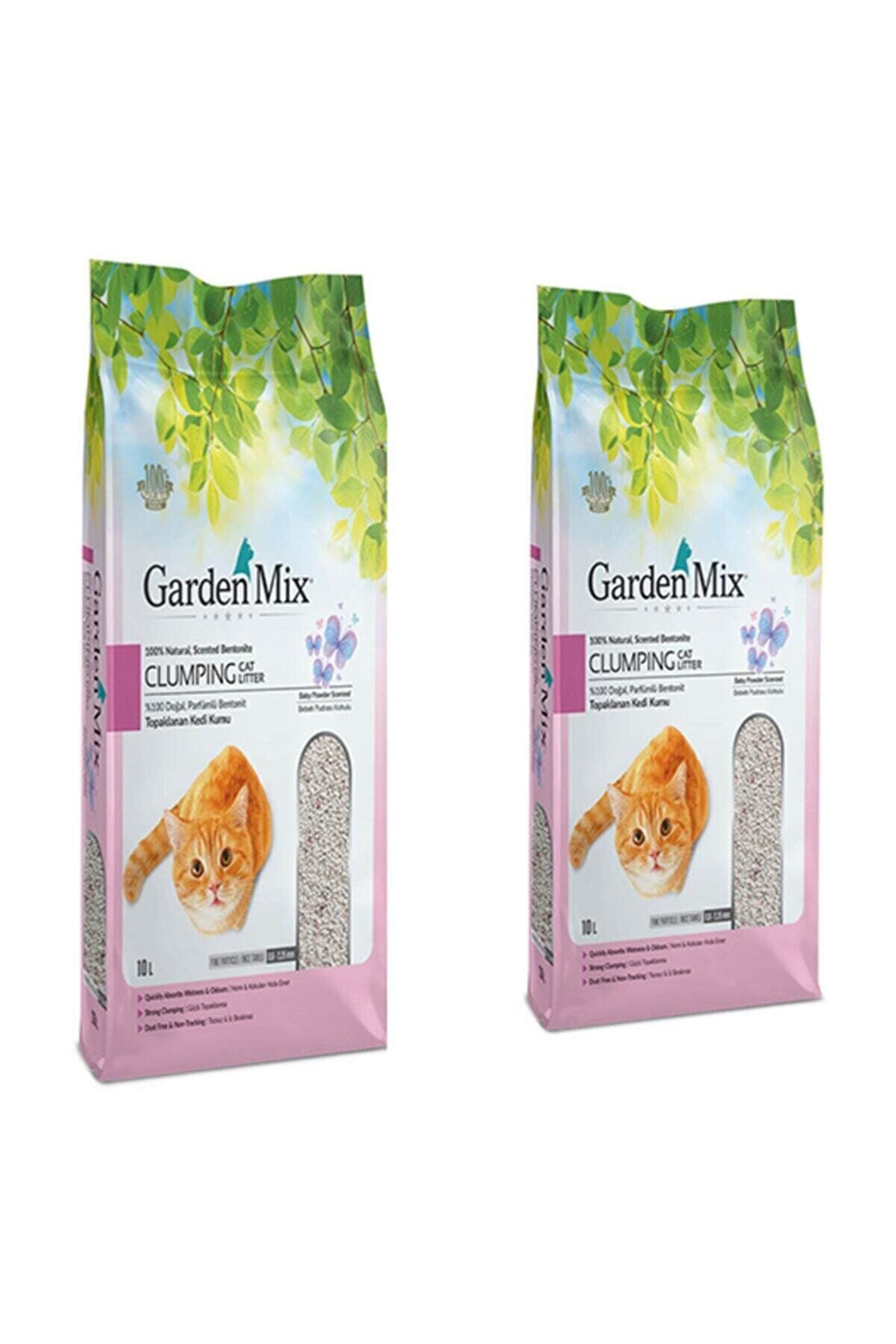 Garden Mix Pudra Kokulu İri Taneli Bentonit Kedi Kumu 10 lt 2 Adet