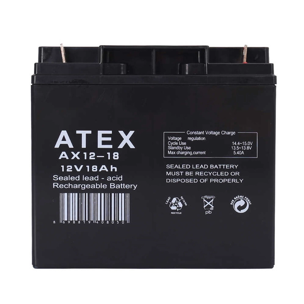 Atex Ax12-18 12v 18ah Akü