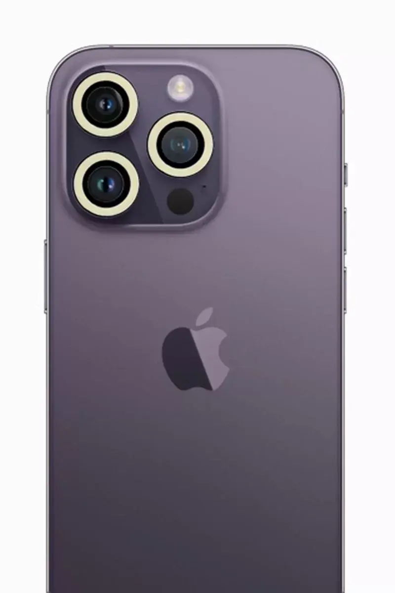Newface İphone 12 Pro Max Neon Fosforlu Kamera Lens - Beyaz