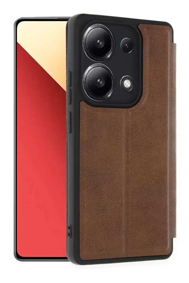 Newface Xiaomi Redmi Note 13 4g Kılıf Flip Cover - Taba