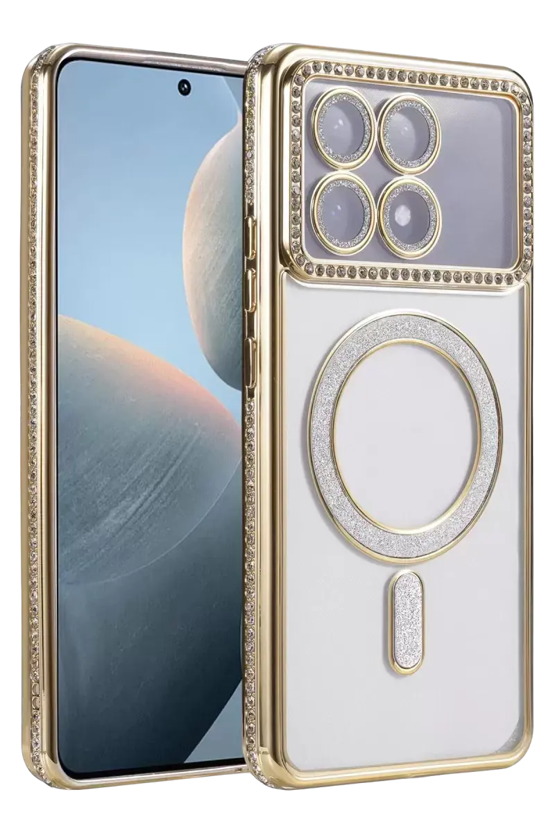 Newface Xiaomi Poco X6 Pro Joke Simli Magneticsafe Kılıf - Gold