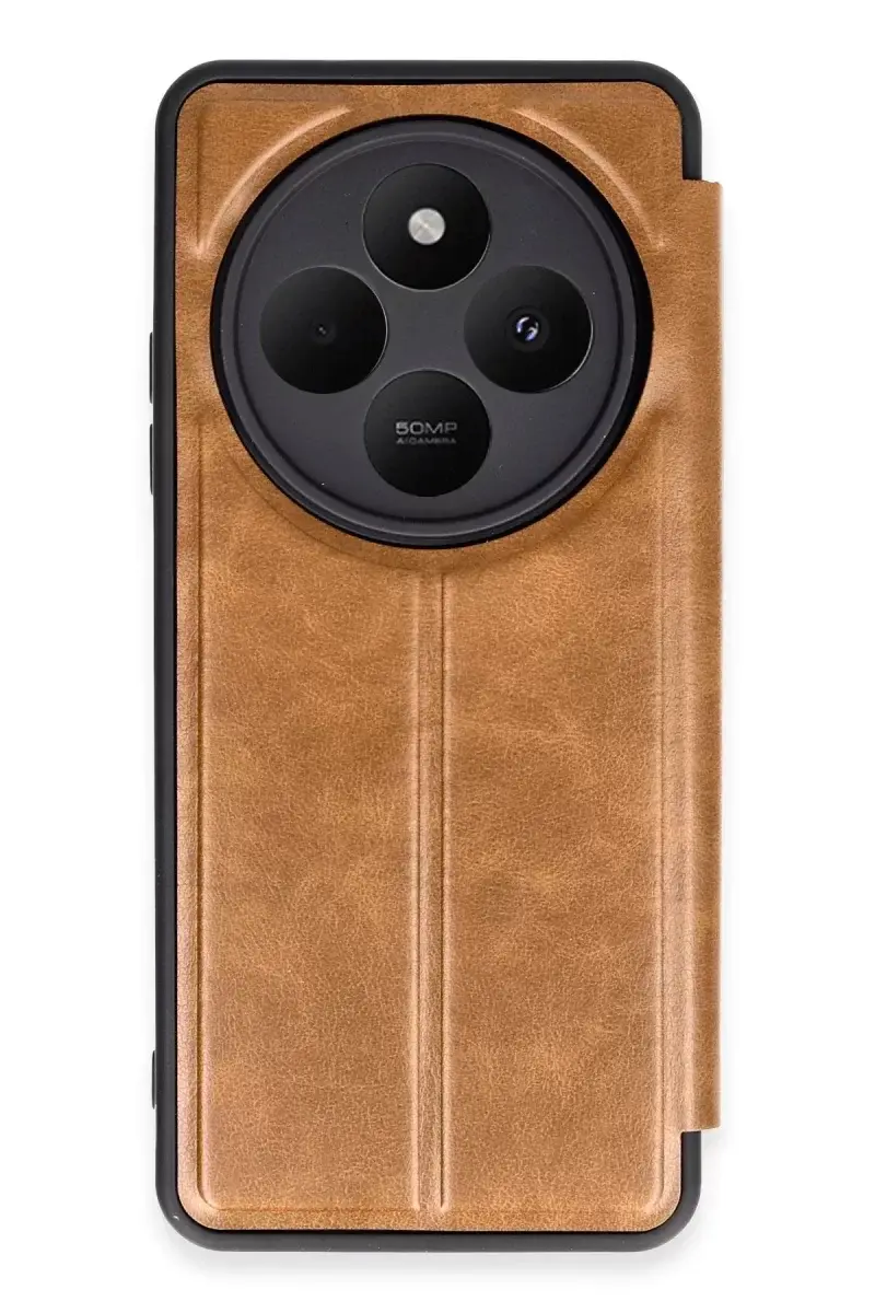 Newface Xiaomi Redmi 14c Kılıf Flip Cover - Taba