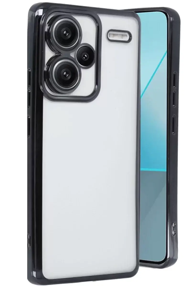 Newface Xiaomi Redmi Note 13 Pro Plus Kılıf Razer Lensli Silikon - Siyah