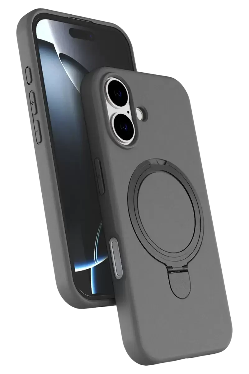 Newface Apple İphone 16 Regal Magsafe Standlı Kapak - Titan Gri