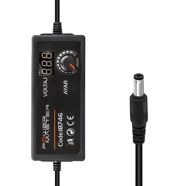 Powermaster Pm-18746 3 Volt - 12 Volt - 5 Amper Çok Uçlu Ayarlı Kademeli Adaptör