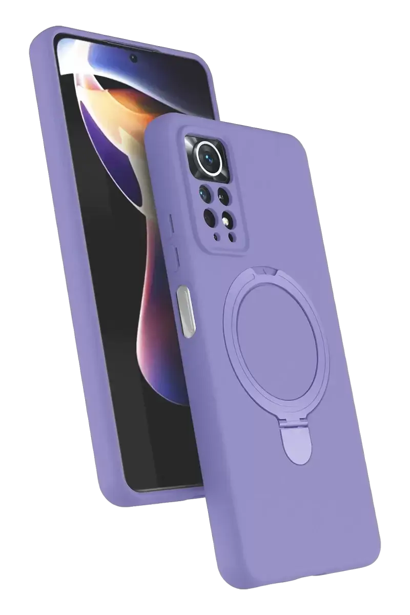 Newface Xiaomi Redmi Note 12 Pro 4g Regal Magsafe Standlı Kapak - Lila