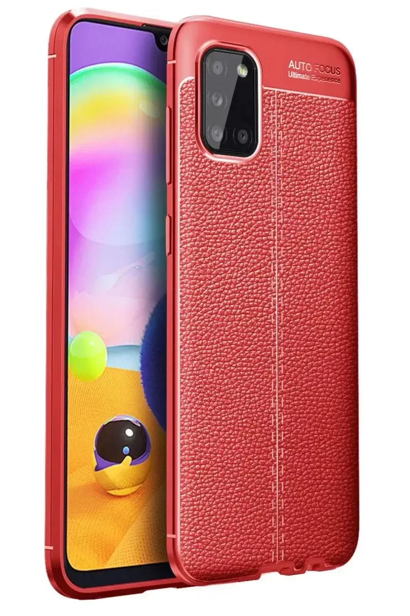 Newface Samsung Galaxy A31 Kılıf Auto Focus Kapak - Kırmızı