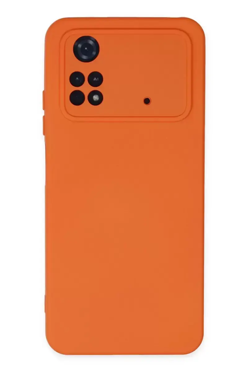 Newface Xiaomi Poco M4 Pro 4g Kılıf Nano İçi Kadife Silikon - Turuncu