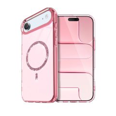 İphone 17 Air Live Diamond Magsafe Kapak - Pembe