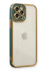 Newface İphone 12 Pro Max Kılıf Liva Lens Silikon - Yeşil