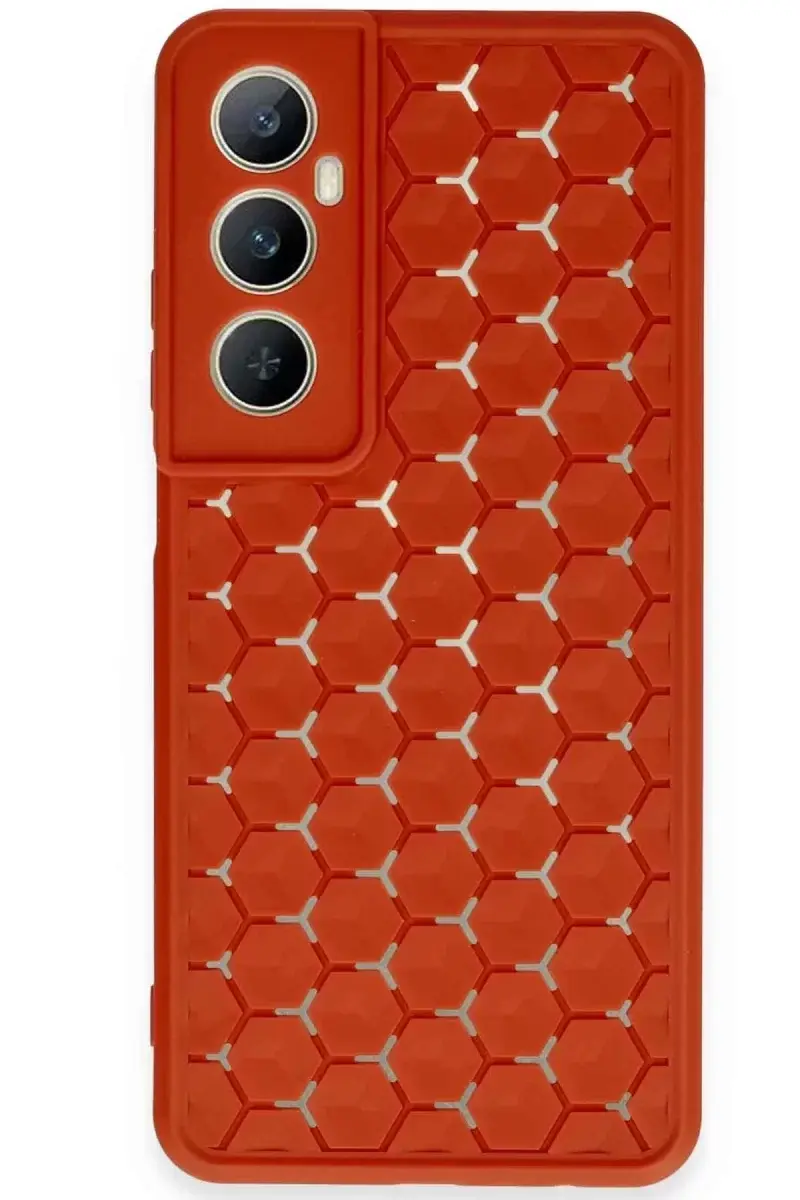 Newface Realme C65 Kılıf Petek Silikon Kapak - Kırmızı