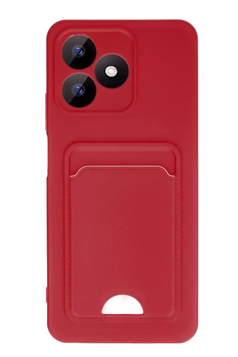 Newface Realme Note 50 4g Kılıf Kelvin Kartvizitli Silikon - Kırmızı