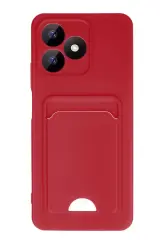 Newface Realme Note 50 4g Kılıf Kelvin Kartvizitli Silikon - Kırmızı
