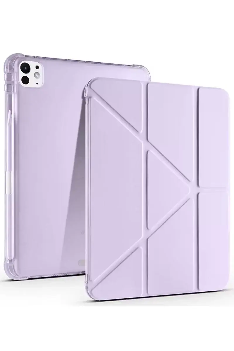 Newface İpad Air 13 (2024) Kılıf Kalemlikli Mars Tablet Kılıfı - Lila