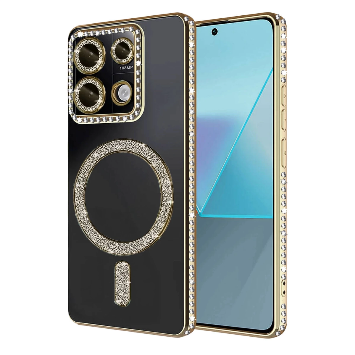 Xiaomi Redmi 13c Joke Simli Magneticsafe Kılıf - Gold