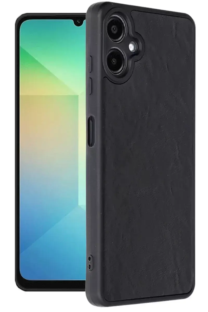 Newface Samsung Galaxy A06 Kılıf Aras Deri Kapak - Siyah