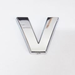 Cemax V Harfi  3,75 cm Krom Yapışkanlı