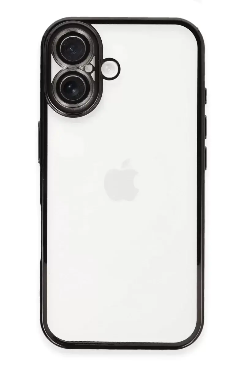 Newface İphone 16 Kılıf Razer Lensli Silikon - Siyah