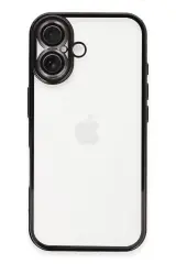 Newface İphone 16 Kılıf Razer Lensli Silikon - Siyah
