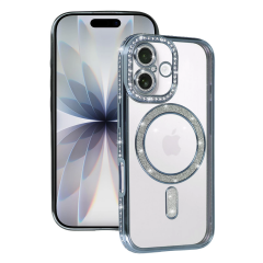 İphone 17 Joke Simli Magneticsafe Kılıf - Mavi