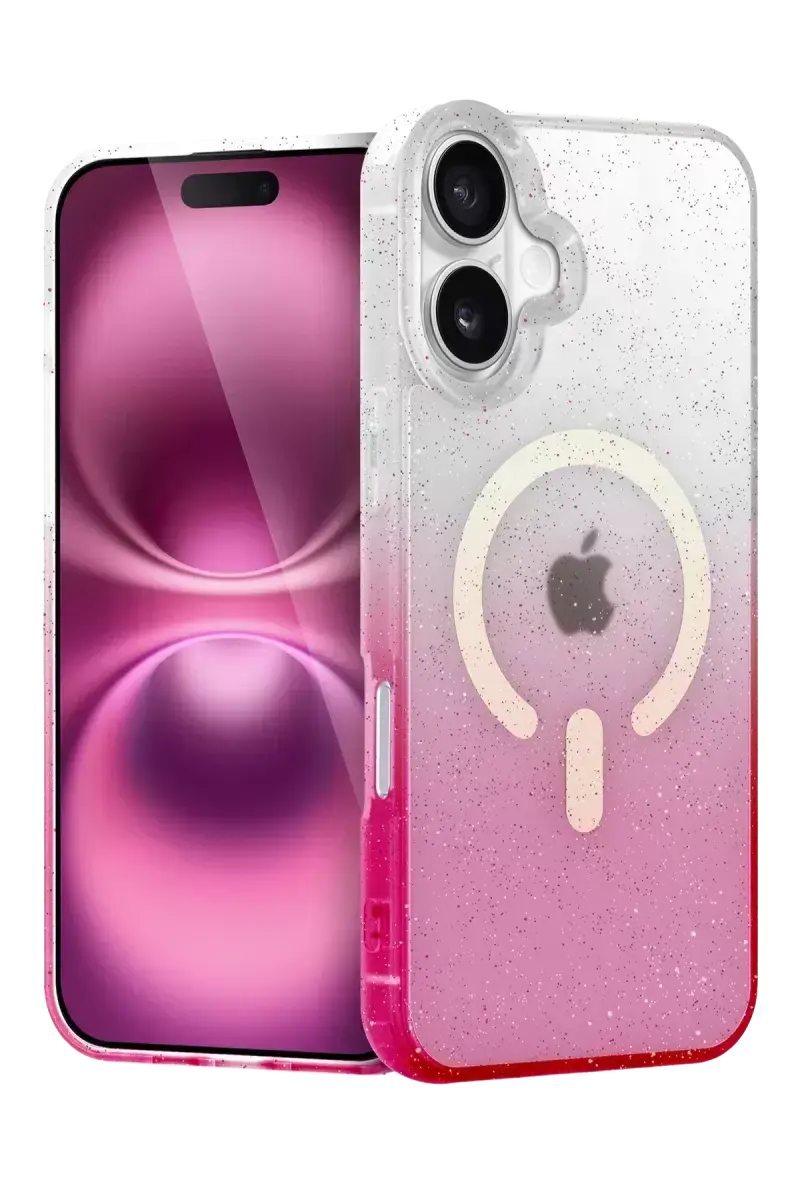 Newface Apple İphone 16 Pummel Shiny Magsafe Kapak - Pembe