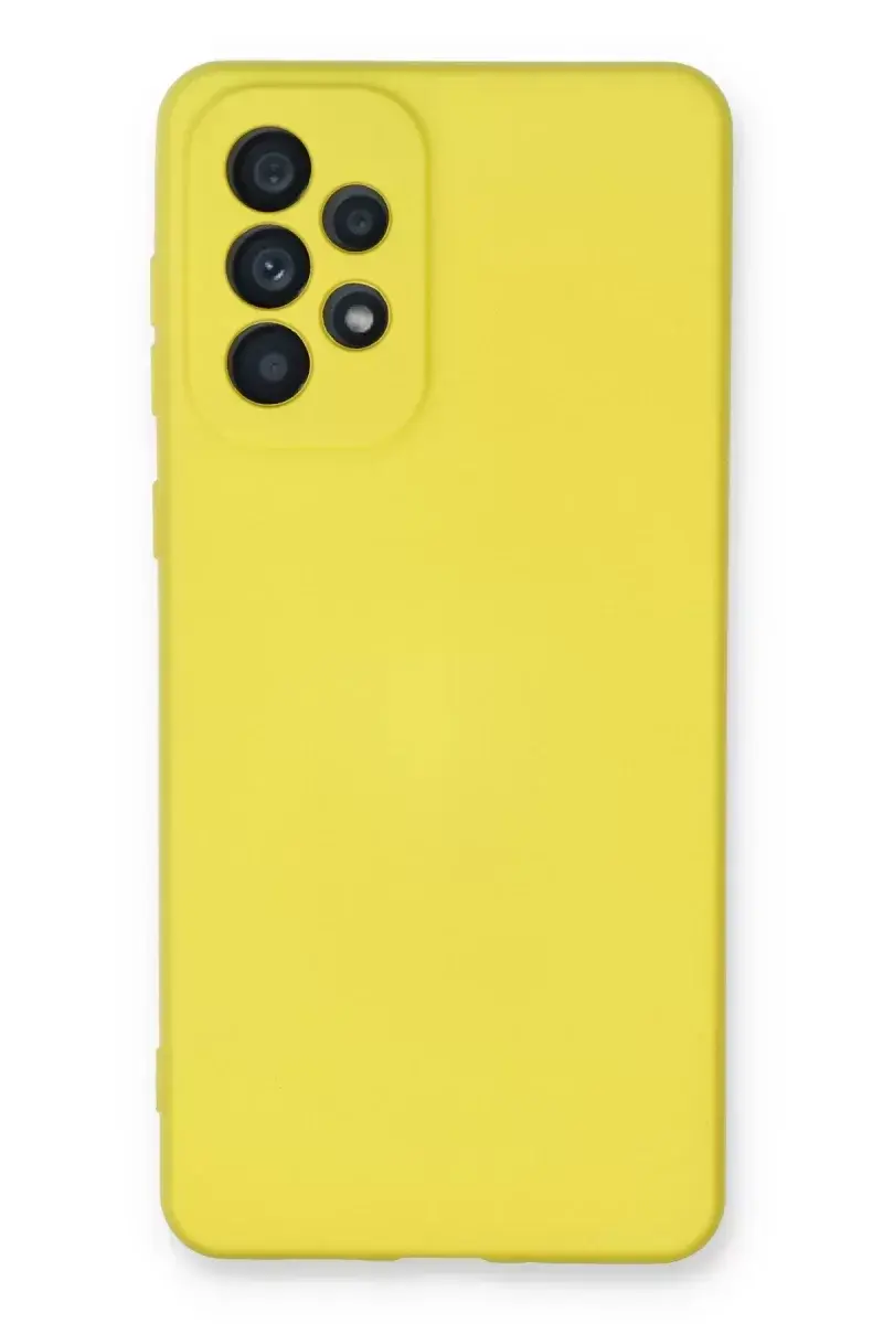 Newface Samsung Galaxy A73 5g Kılıf Nano İçi Kadife Silikon - Sarı