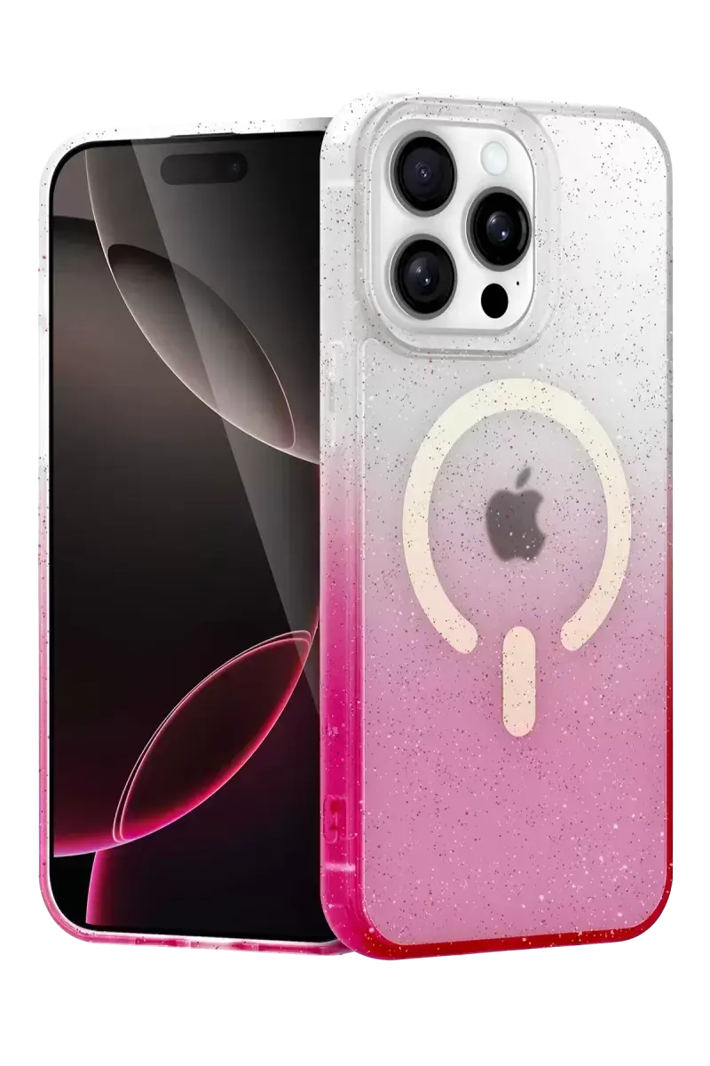 Newface Apple İphone 15 Pro Pummel Shiny Magsafe Kapak - Pembe