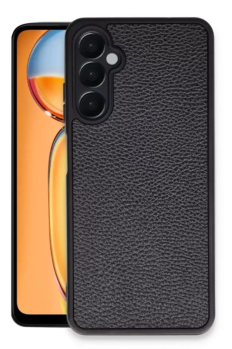 Newface Samsung Galaxy A15 4g Kılıf Aras Deri Kapak - Siyah