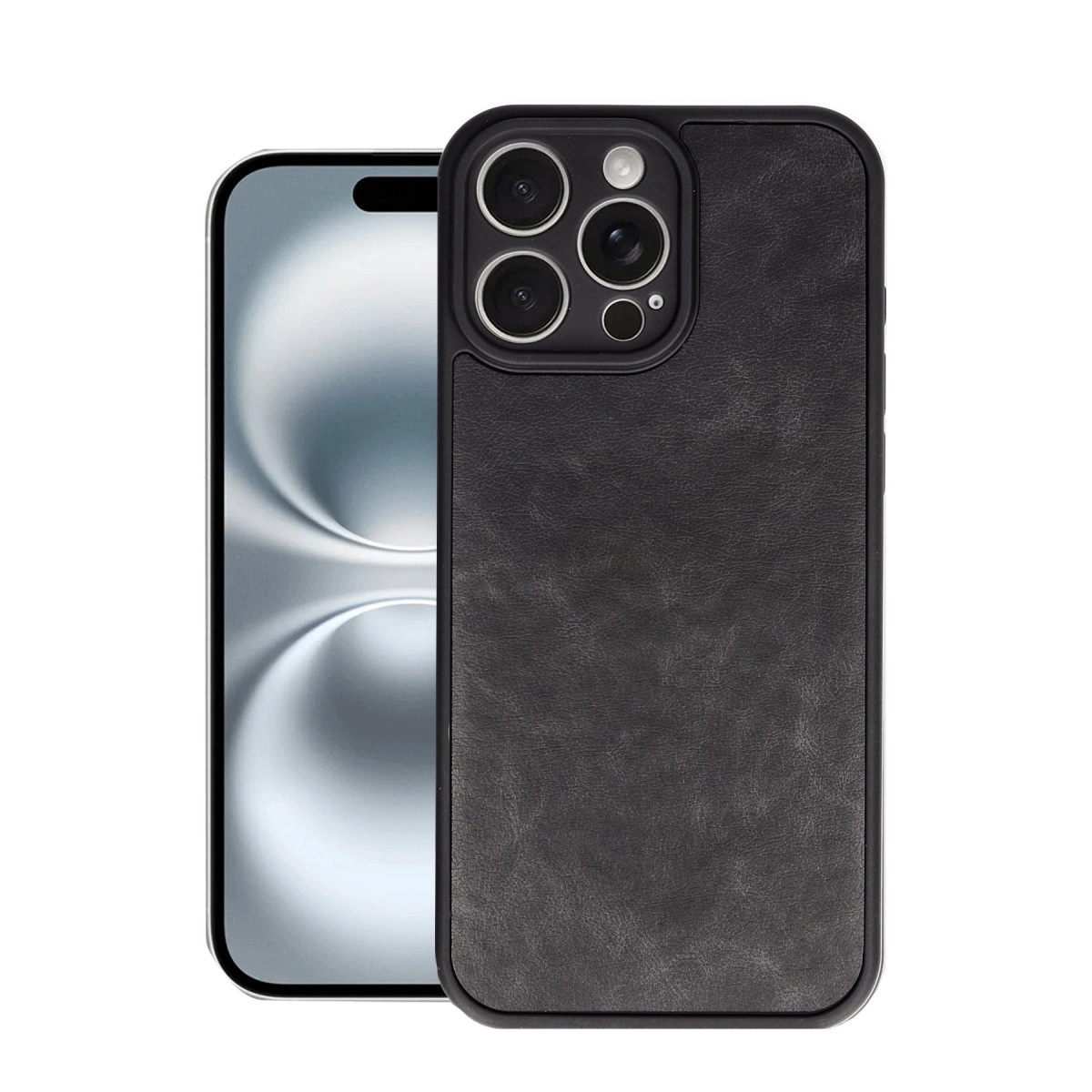 İphone 16 Pro Max Kılıf Aras Deri Kapak - Siyah