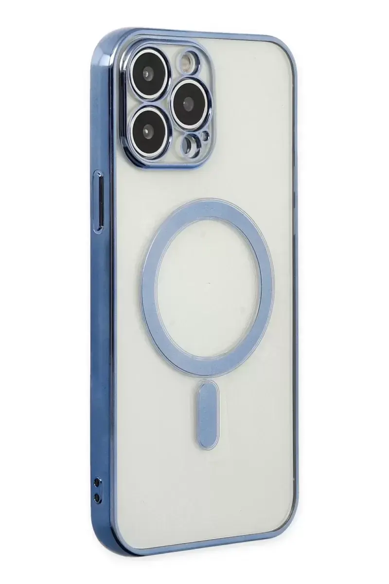 Newface İphone 14 Pro Kılıf Magneticsafe Lazer Silikon - Sierra Blue
