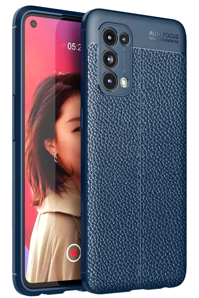 Newface Oppo Reno 5 Kılıf Auto Focus Kapak - Lacivert