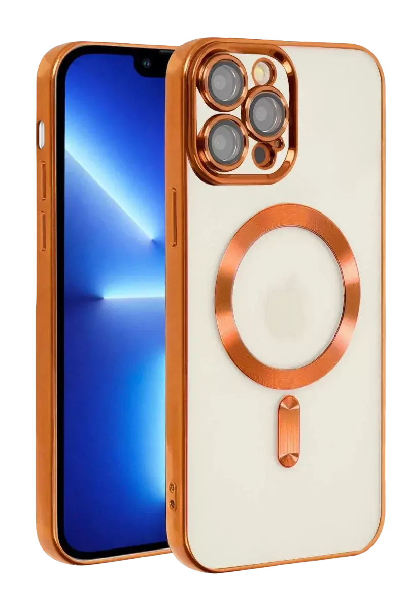 Newface İphone 13 Pro Kılıf Kross Magneticsafe Kapak - Turuncu