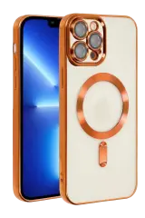 Newface İphone 13 Pro Kılıf Kross Magneticsafe Kapak - Turuncu