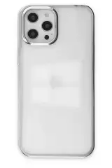Newface Apple İphone 12 Pro Max Kılıf Element Silikon - Gümüş