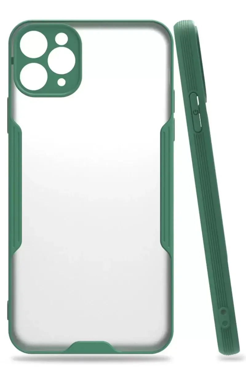 Newface Apple İphone 11 Pro Max Kılıf Platin Silikon - Yeşil
