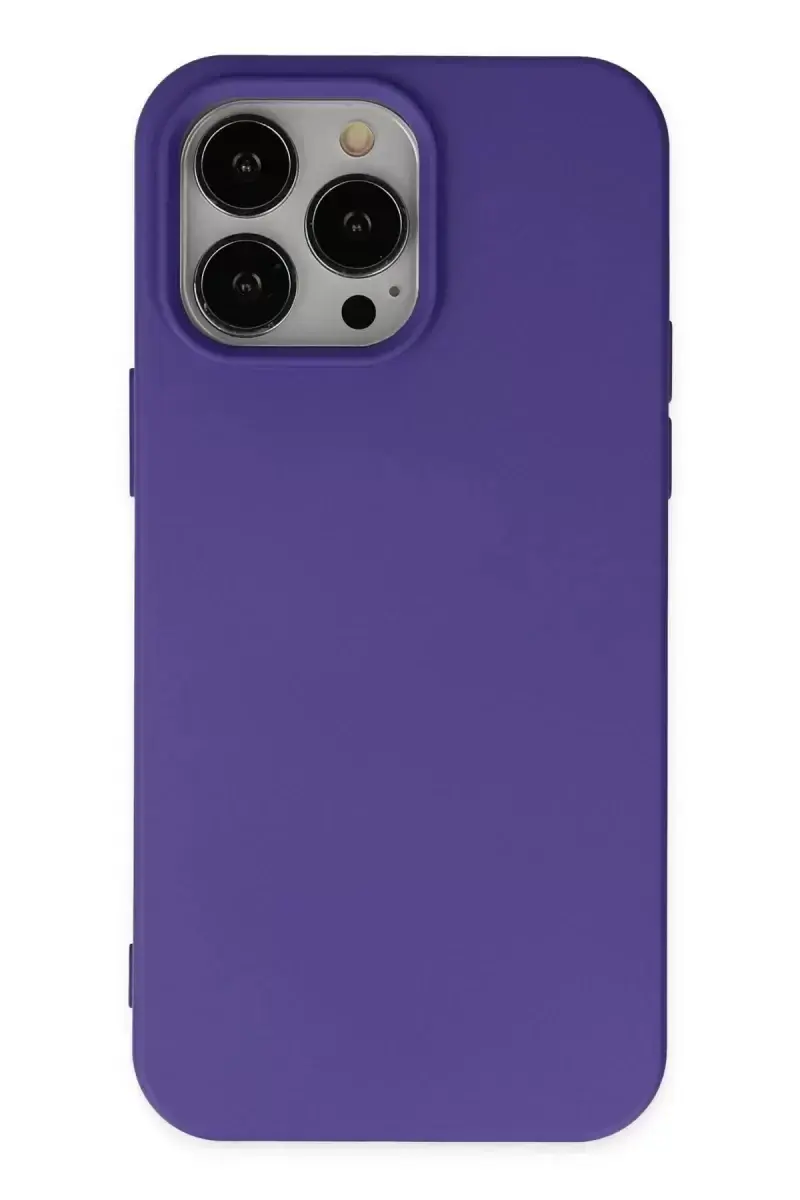 Newface Apple İphone 14 Pro Max Kılıf Nano İçi Kadife Silikon - Mor