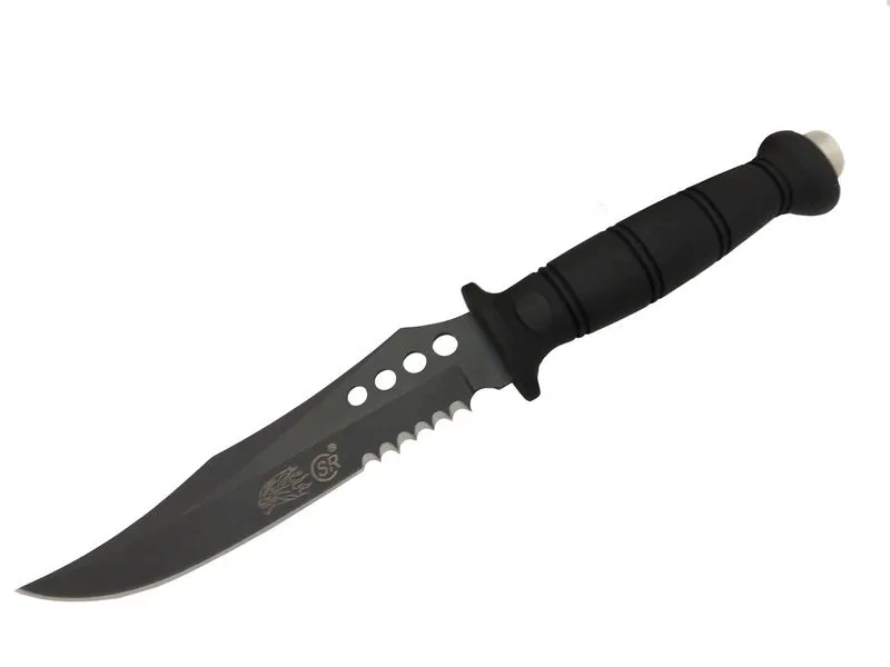 Sr S008b Lejyoner Tırtıklı Outdoor Bıçağı 29 Cm - Kauçuk Sap, Perçinli