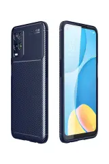 Newface Oppo A54 4g Kılıf Auto Focus Karbon Kapak - Lacivert