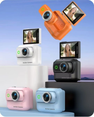 1080p Dijital Video Kamera (32gb) Kart Dijital Vlog Fotoğraf Makinesi  Türkçe  Turuncu
